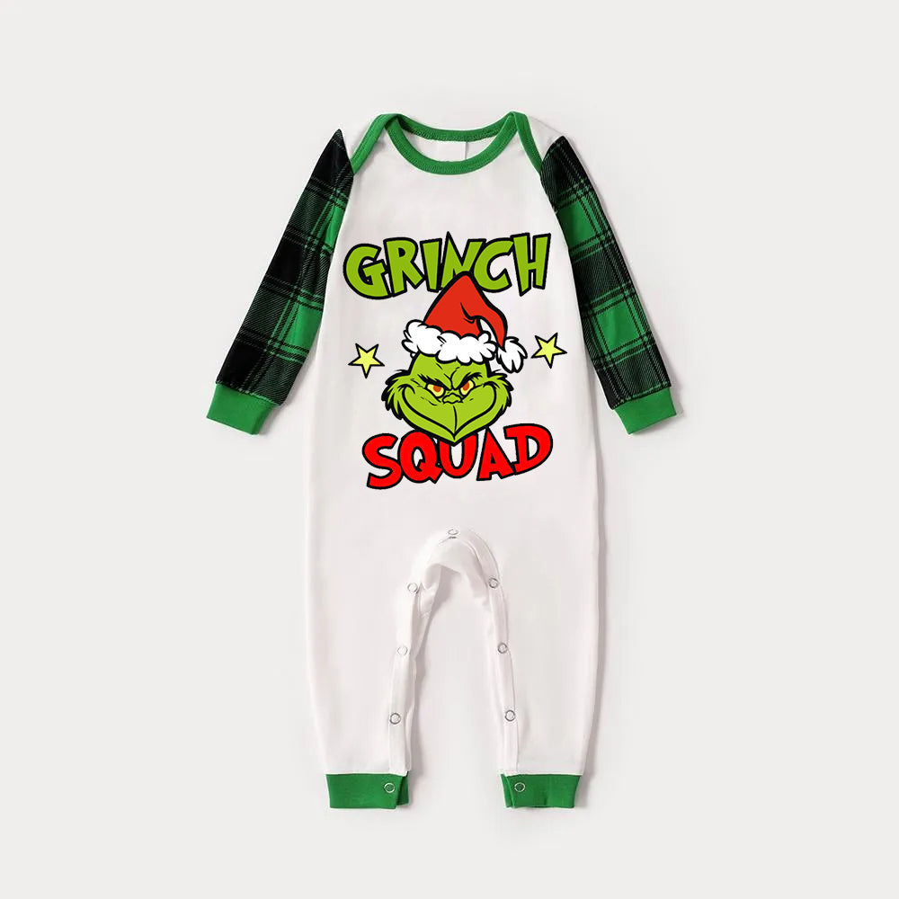 Christmas Cartoon and Letter Print Family Matching Raglan Long-sleeve Pajamas Sets