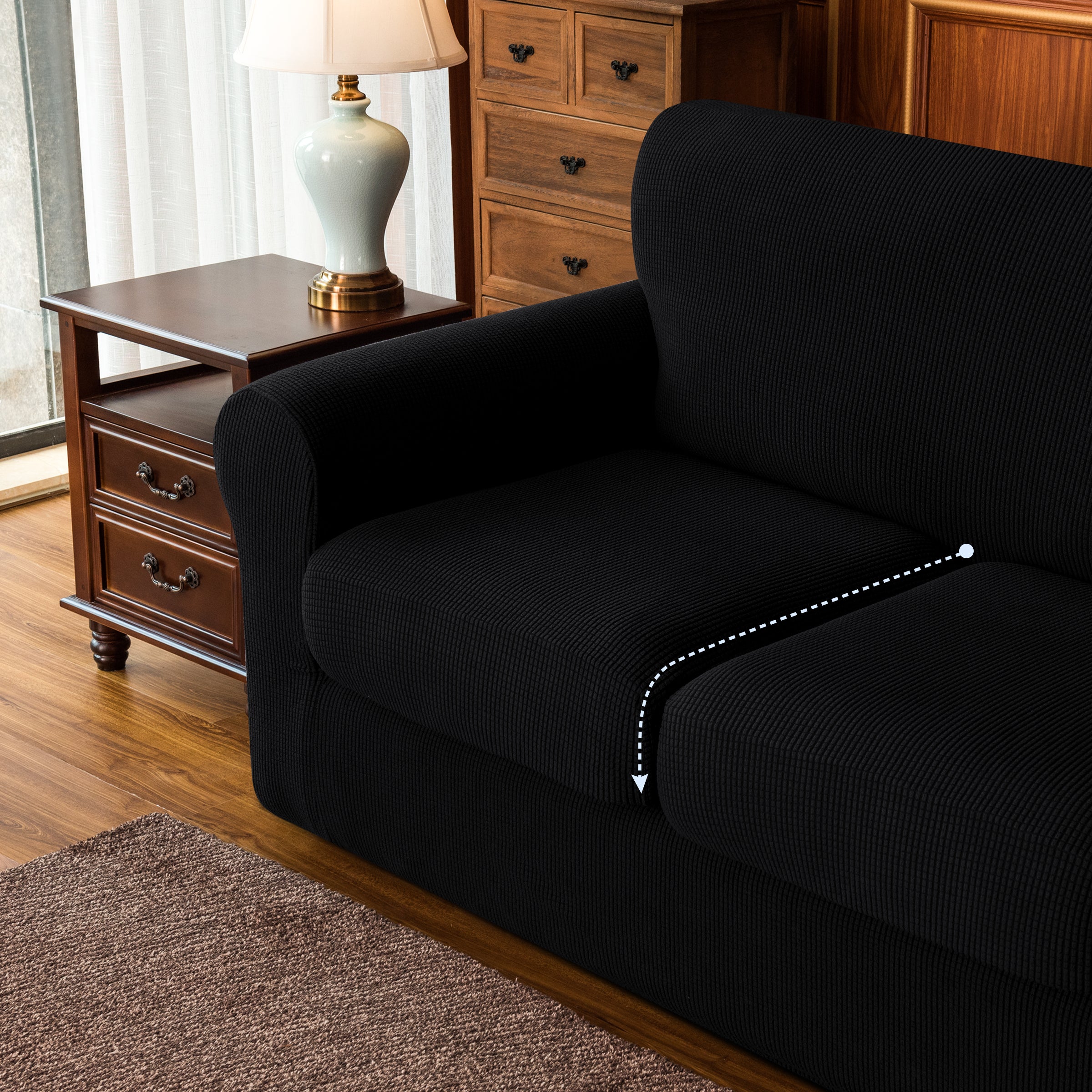 Caledon Antique Stretch Sofa Cover Sep Cushion Cover