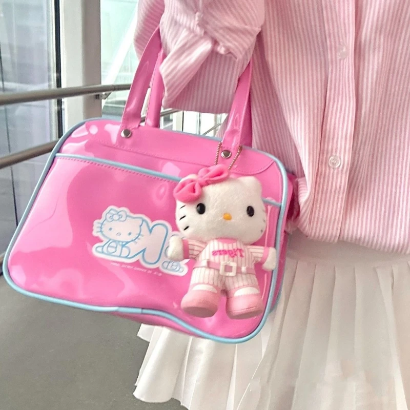 Sanrio Hello Kitty Plush Pendant Cute Cartoon Doll Keyring Bag Pendant Couple Car Keyholder Creative Bag Charm Accessories