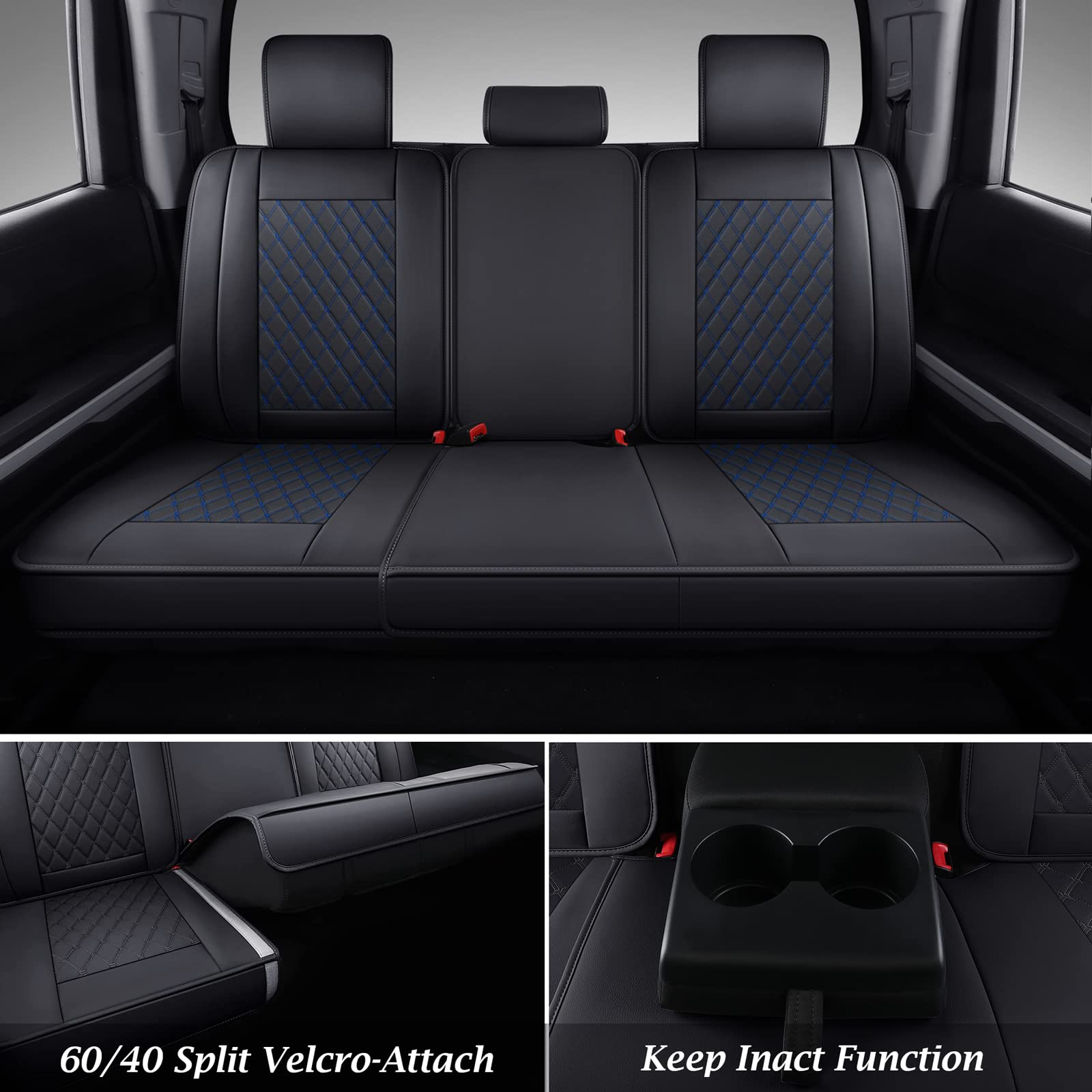 2008-2023 Toyota Tundra Leather Waterproof Wear-resistant Full Surround Car Seat Covers Full Set For Car Truck Pickup