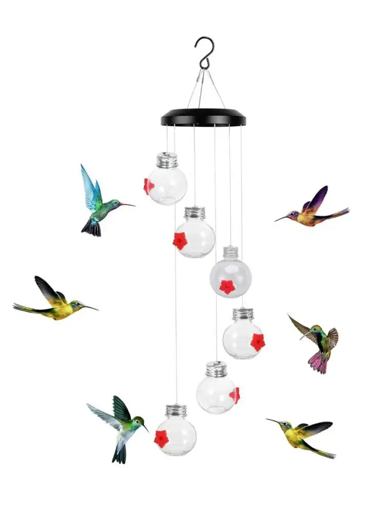 Charming Hummingbird Feeders with Wind Chimes - Ant and Bee Proof 2024 New Outdoor Bird Feeders