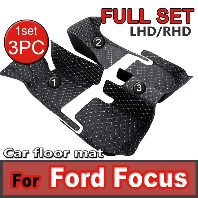 For Ford Focus Mk2 Mk2.5 2005~2015 Car Floor Mats Rugs Panel Footpads Anti-Slip Carpet Cover Cape Foot Pads Sticker Accessories