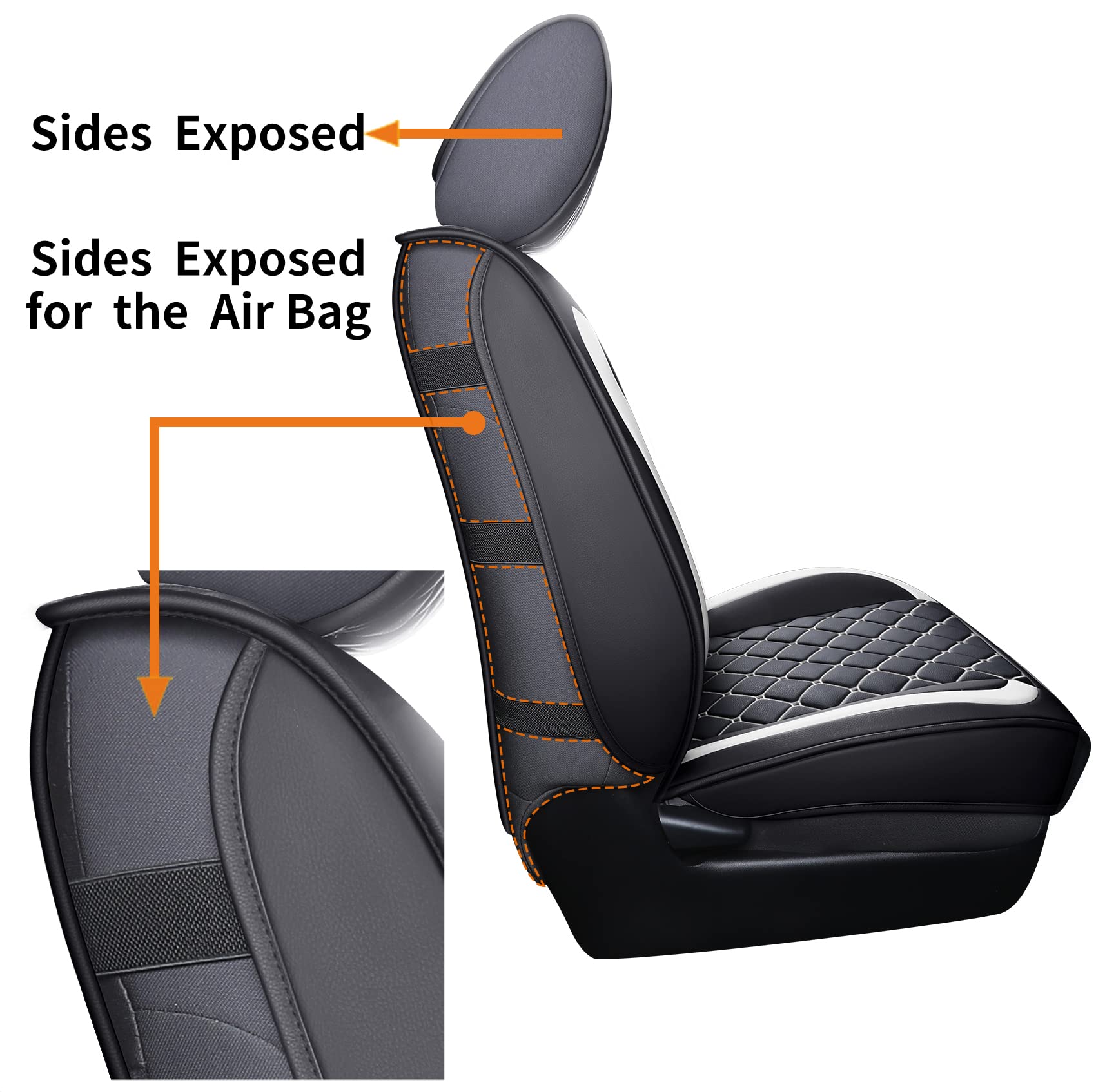 Seat Covers Full Set Durable Waterproof Leather for  Pickup Truck Fit for Toyota Tacoma 2005 to 2023