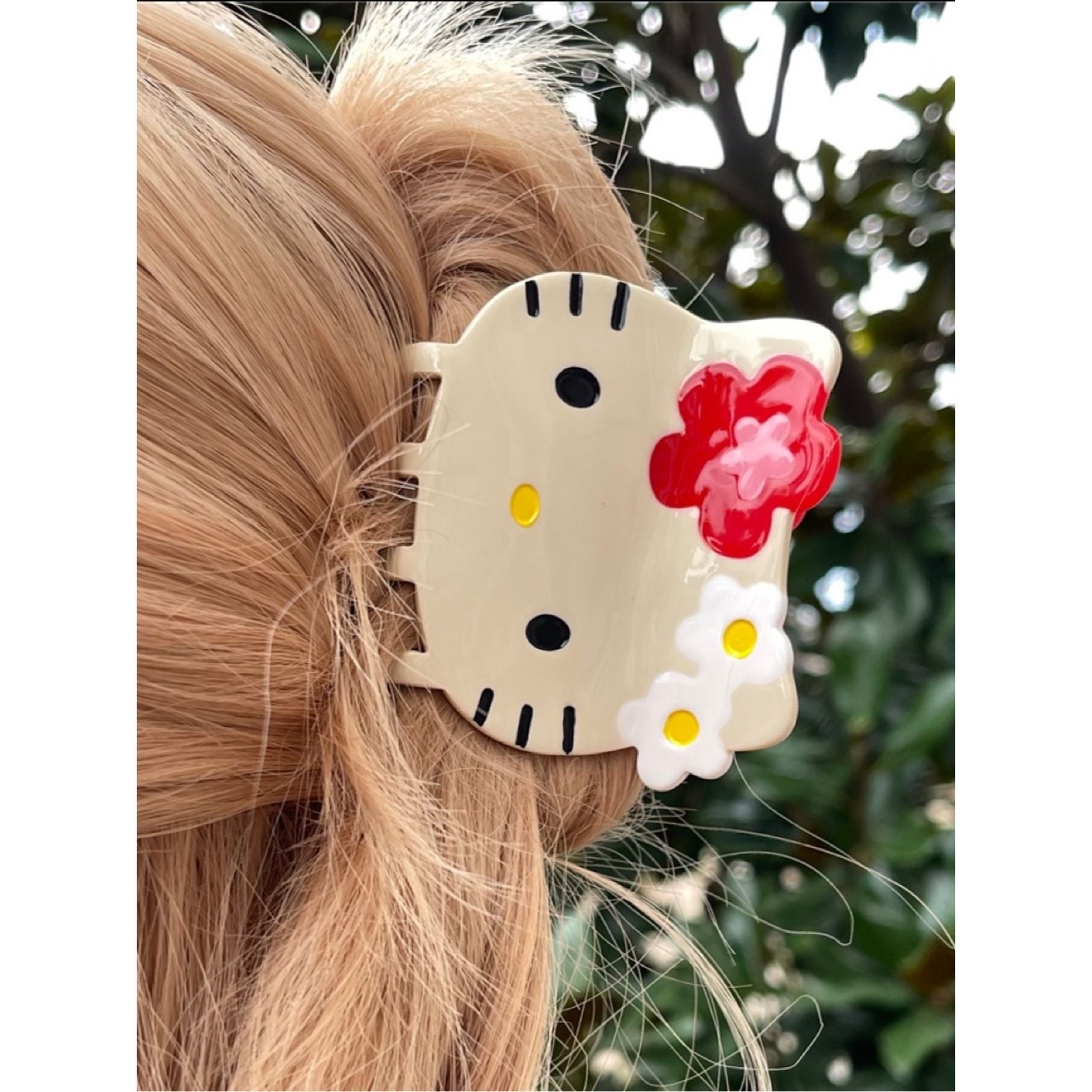 Sanrio Tan Hellokitty Hair Clip Hair Pin Vance clip Hair Accessories｜2 Count (Pack of 1)