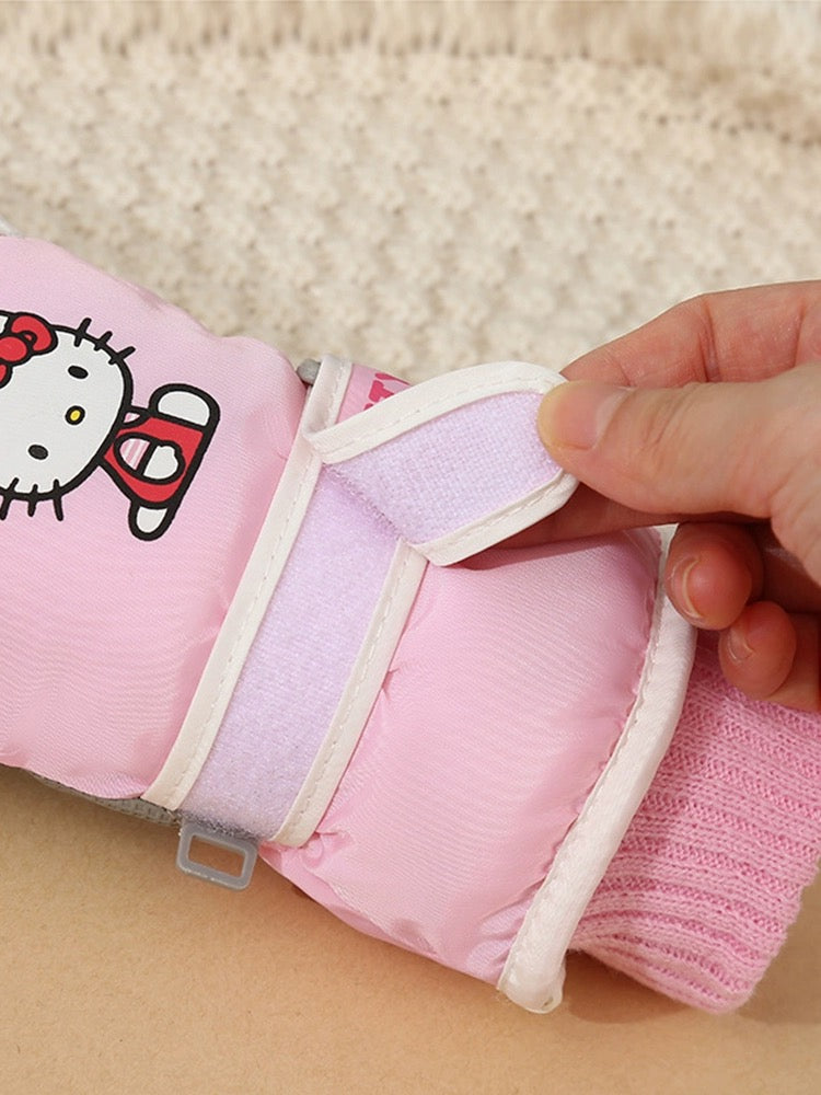 Hellokitty Winter Snow Gloves Waterproof Ski Gloves Warm Windproof Gloves