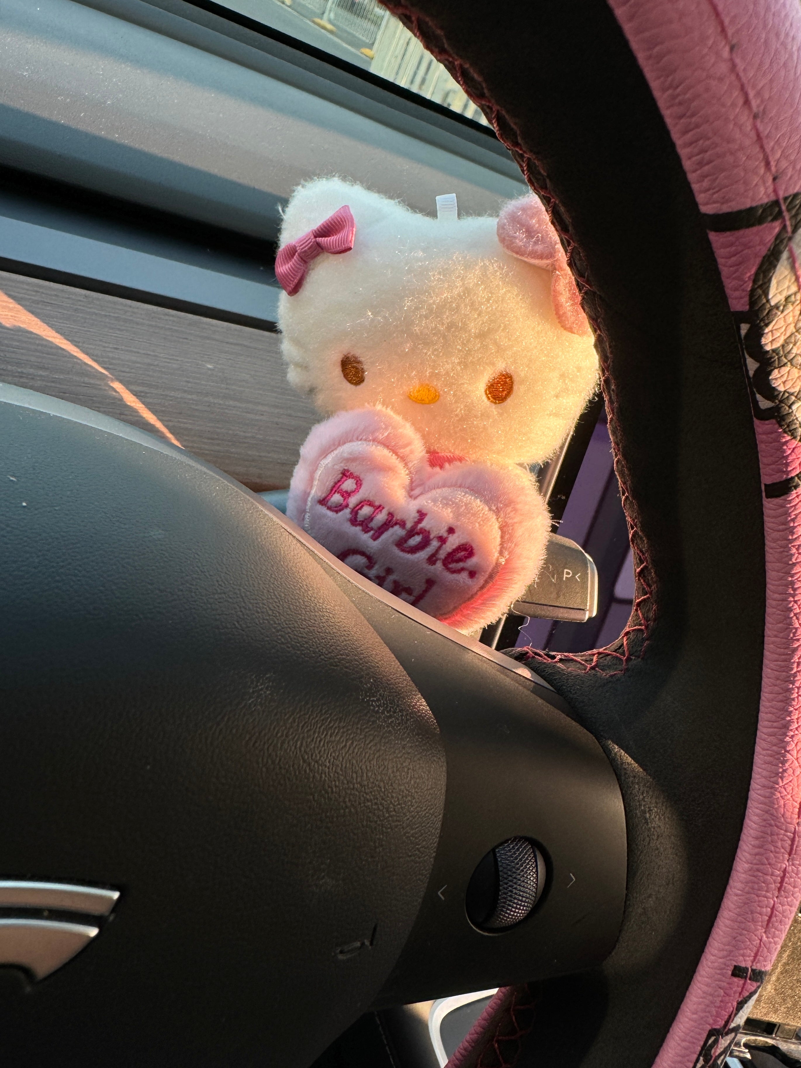 Hellokitty Barbie Girl Pink Plush Toy for Windshield Wiper Gear Lever Wiper Shift Grip Ornament Car Accessories