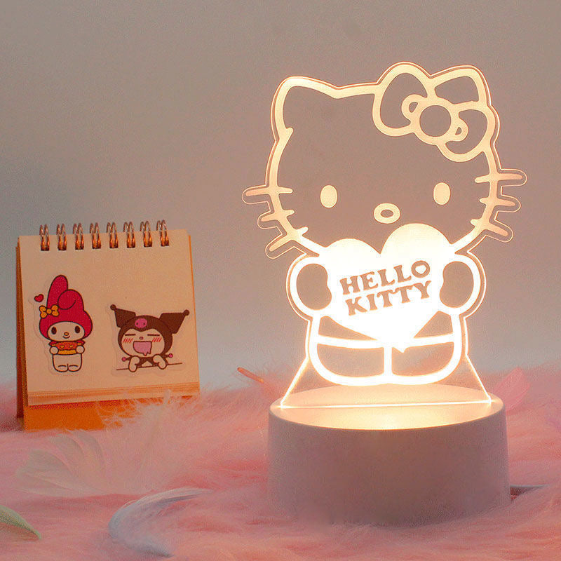 Sanrio 3D LED Optical Illusion Sleep Night Light 3/7 Colors Bedroom Decor Table Lamp Birthday Xmas Gifts