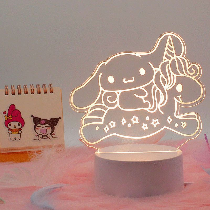 Sanrio 3D LED Optical Illusion Sleep Night Light 3/7 Colors Bedroom Decor Table Lamp Birthday Xmas Gifts