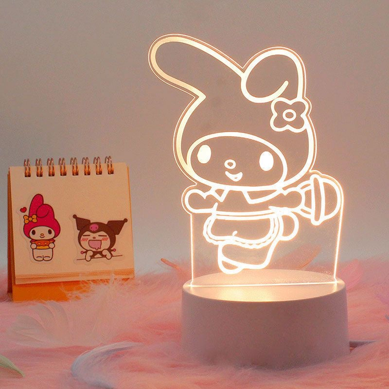 Sanrio 3D LED Optical Illusion Sleep Night Light 3/7 Colors Bedroom Decor Table Lamp Birthday Xmas Gifts