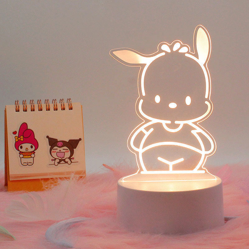 Sanrio 3D LED Optical Illusion Sleep Night Light 3/7 Colors Bedroom Decor Table Lamp Birthday Xmas Gifts
