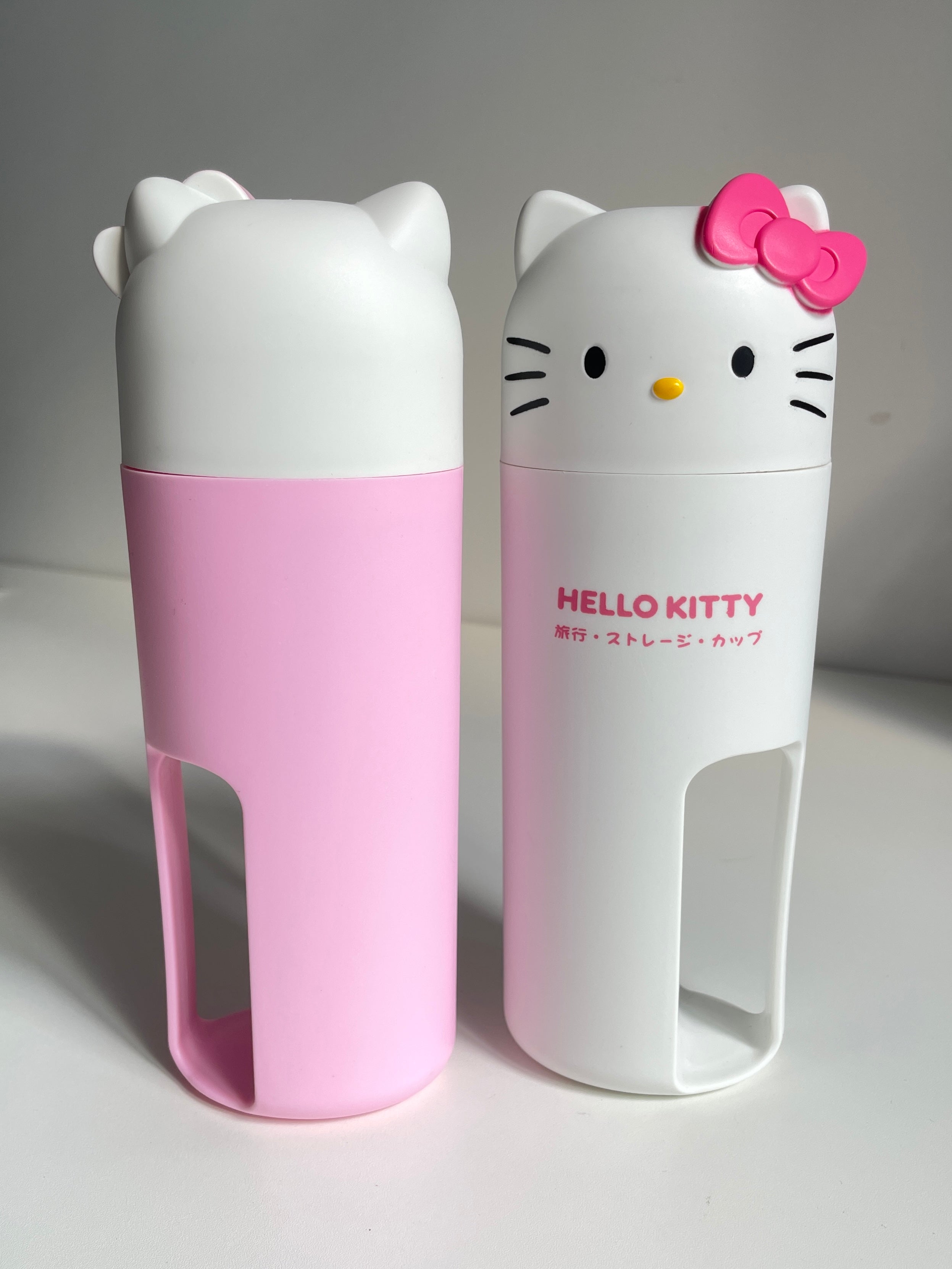 Hellokitty Travel Toothbrush Cup 2 Toothbrush Included Portable Business Trips Wash Cup Holder Travel Toothpaste Holder Organizer