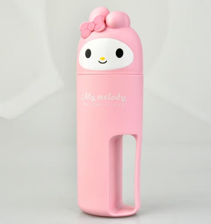 Hellokitty Travel Toothbrush Cup 2 Toothbrush Included Portable Business Trips Wash Cup Holder Travel Toothpaste Holder Organizer