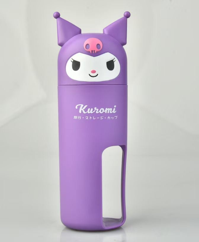 Hellokitty Travel Toothbrush Cup 2 Toothbrush Included Portable Business Trips Wash Cup Holder Travel Toothpaste Holder Organizer