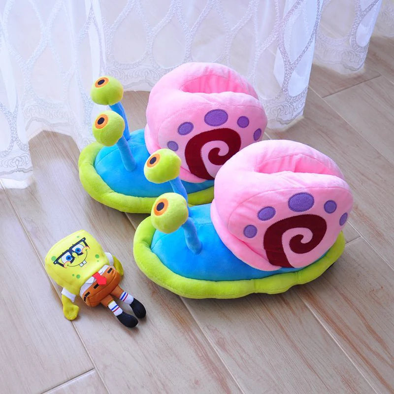 Kawaii Gary The Snail Cartoon Cotton Slippers All-Inclusive Soft Touch Comfortable  Lovers Slipper