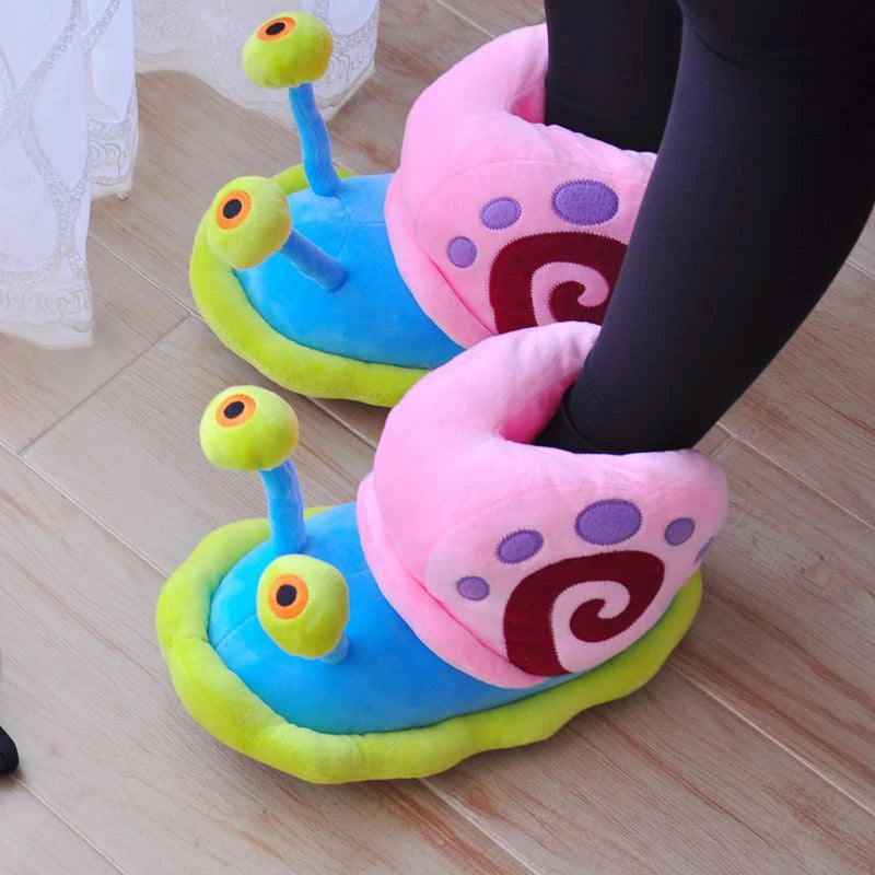 Kawaii Gary The Snail Cartoon Cotton Slippers All-Inclusive Soft Touch Comfortable  Lovers Slipper