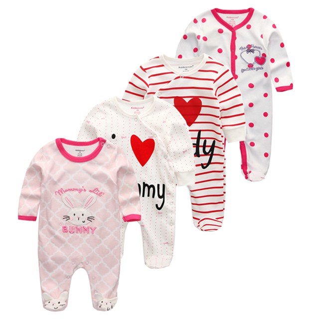 Baby Clothes Unisex Kids Long Sleeve 3/4pcs Rompers