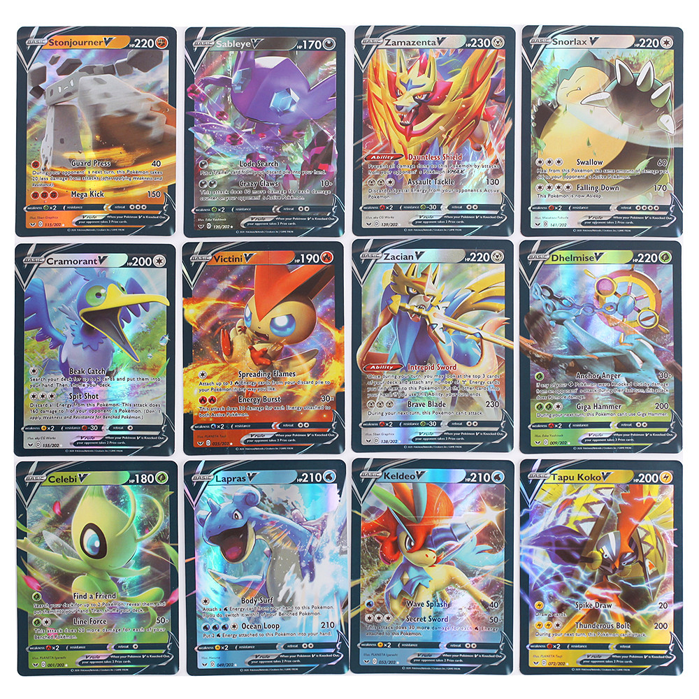 Pokemon Tcg Sword Shield 60pcs V Vmax Shining Cards English Booster Box Collectible Game Set - 3