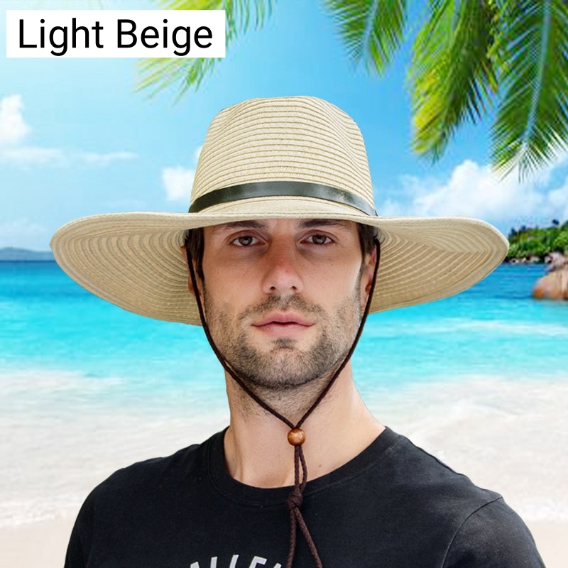 Wide Brim Straw Hat for Men with Large Head Circumference 