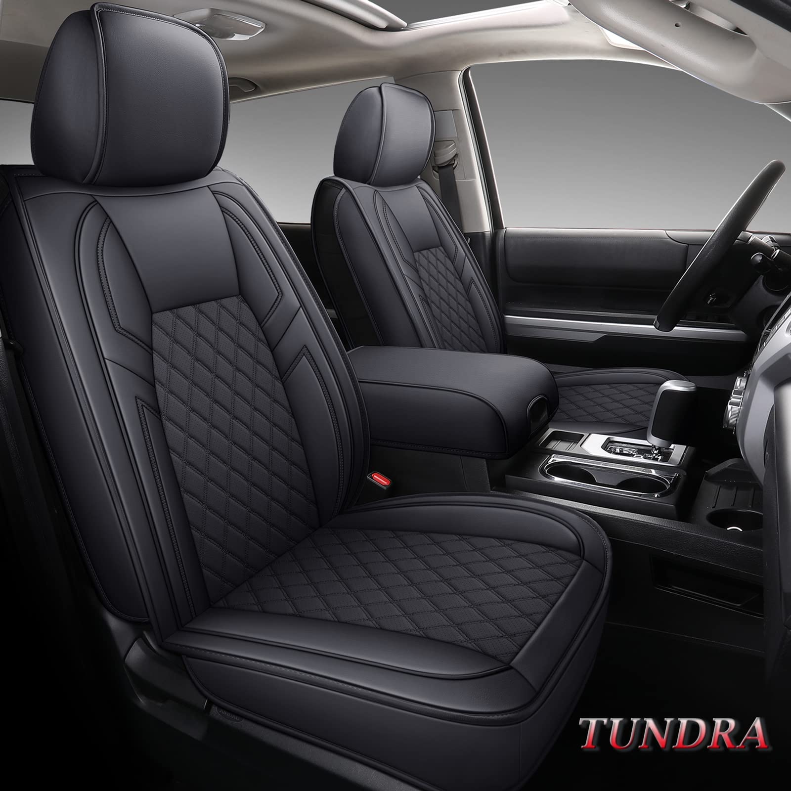 2008-2023 Toyota Tundra Leather Waterproof Wear-resistant Full Surround Car Seat Covers Full Set For Car Truck Pickup
