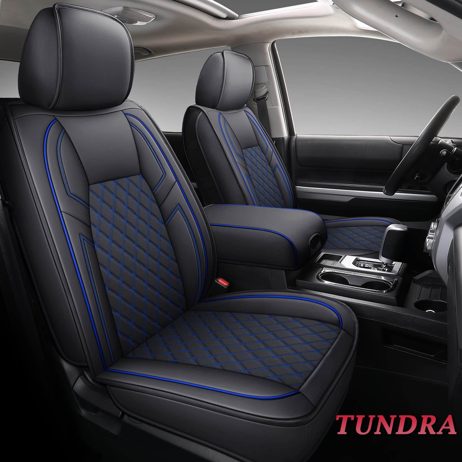 2008-2023 Toyota Tundra Leather Waterproof Wear-resistant Full Surround Car Seat Covers Full Set For Car Truck Pickup