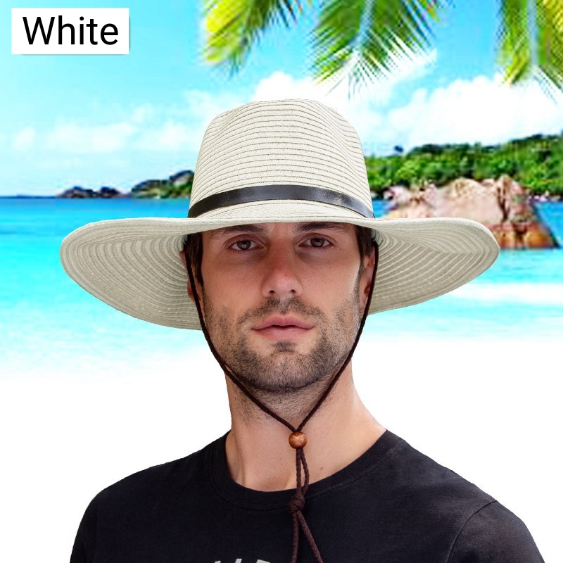 Wide Brim Straw Hat for Men with Large Head Circumference 