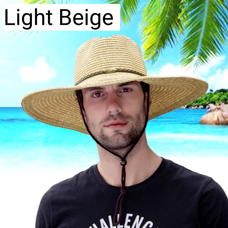 Wide Brim Straw Hat for Men with Large Head Circumference 