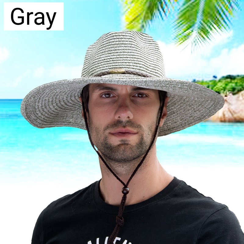 Wide Brim Straw Hat for Men with Large Head Circumference 