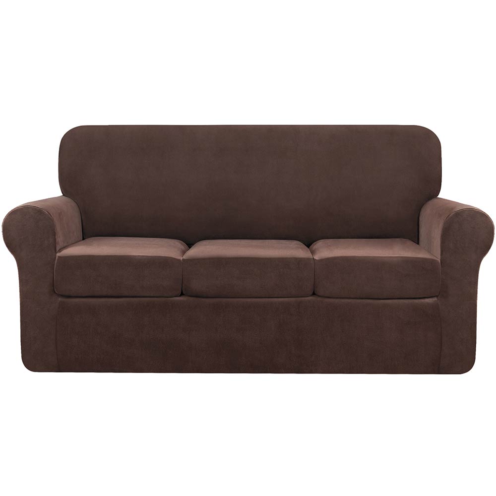Anita Mid-Century Velvet Plush Stretch Sofa Cover