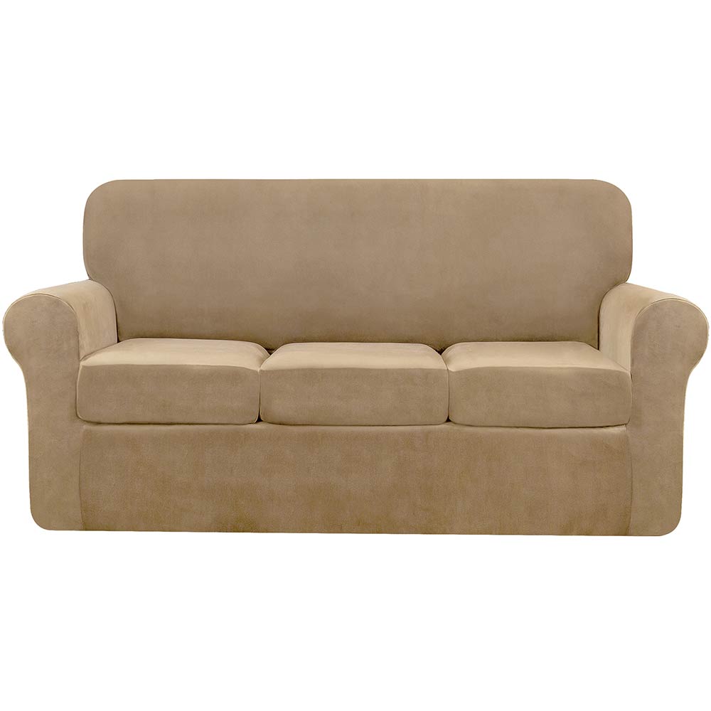 Anita Mid-Century Velvet Plush Stretch Sofa Cover