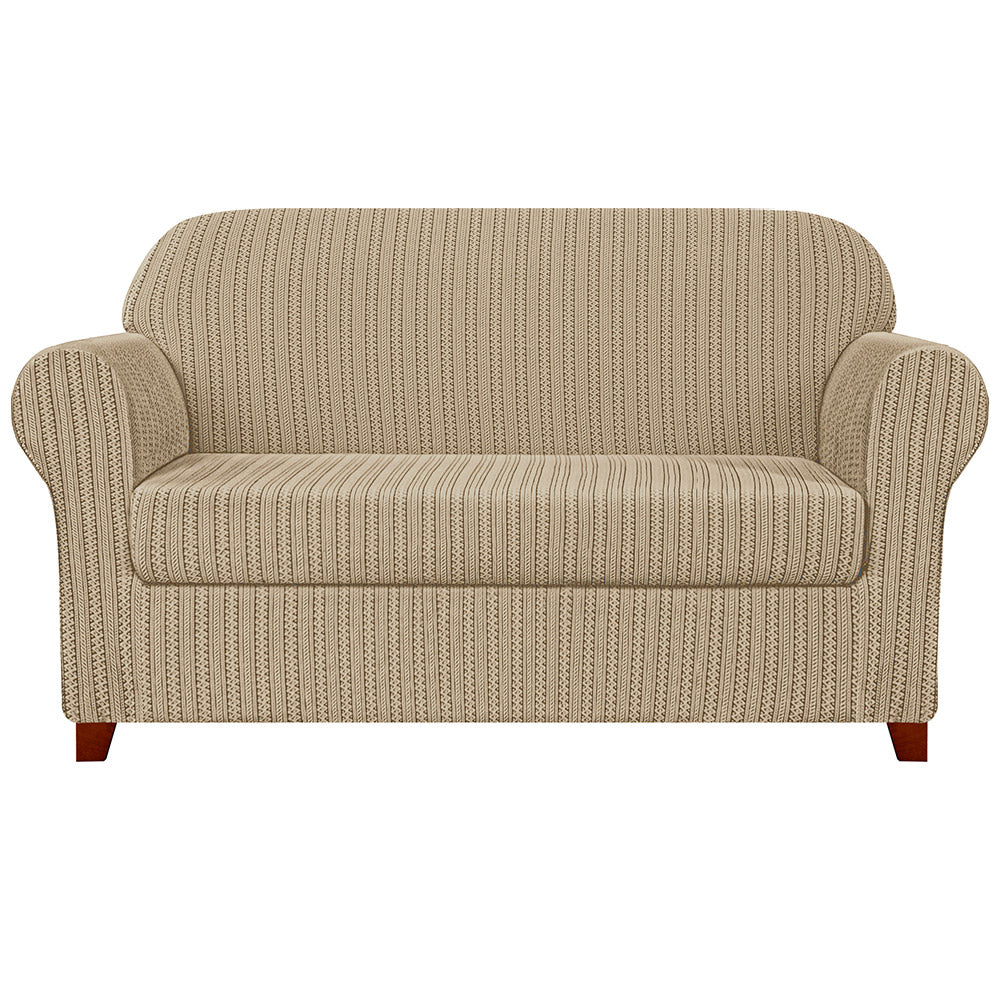 Donna Knit and Stripes Stretch Sofa Slipcovers