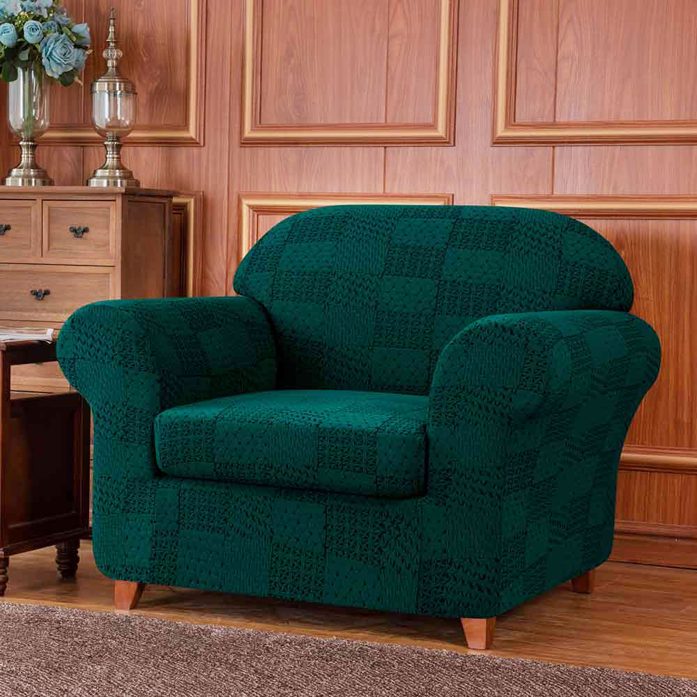 Leanne Mid-Century Jacquard Stretch Sofa Slipcover