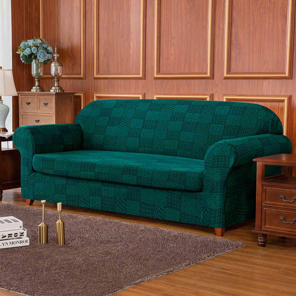 Leanne Mid-Century Jacquard Stretch Sofa Slipcover