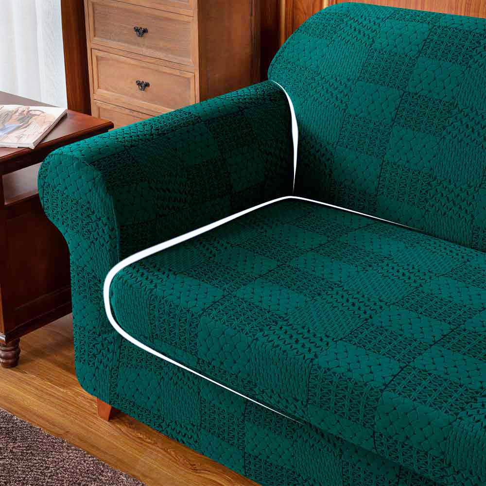 Leanne Mid-Century Jacquard Stretch Sofa Slipcover