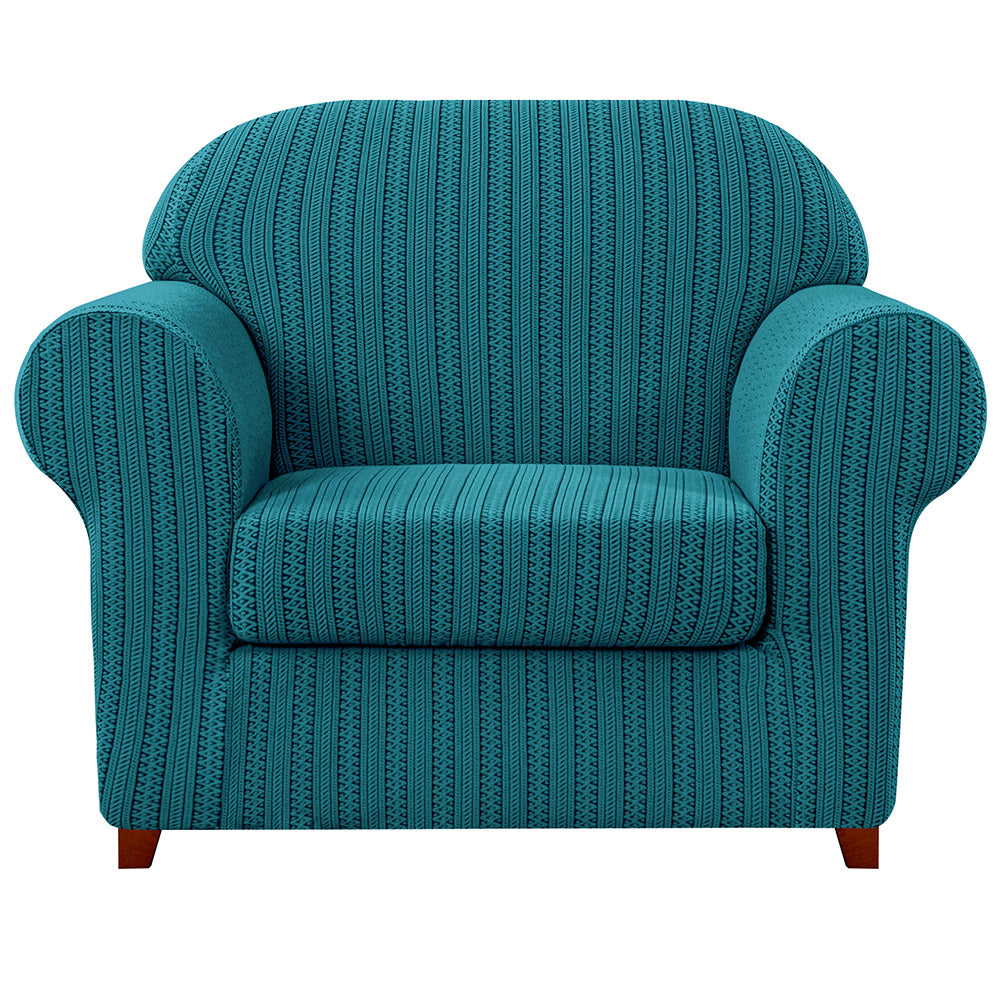 Donna Knit and Stripes Stretch Sofa Slipcovers