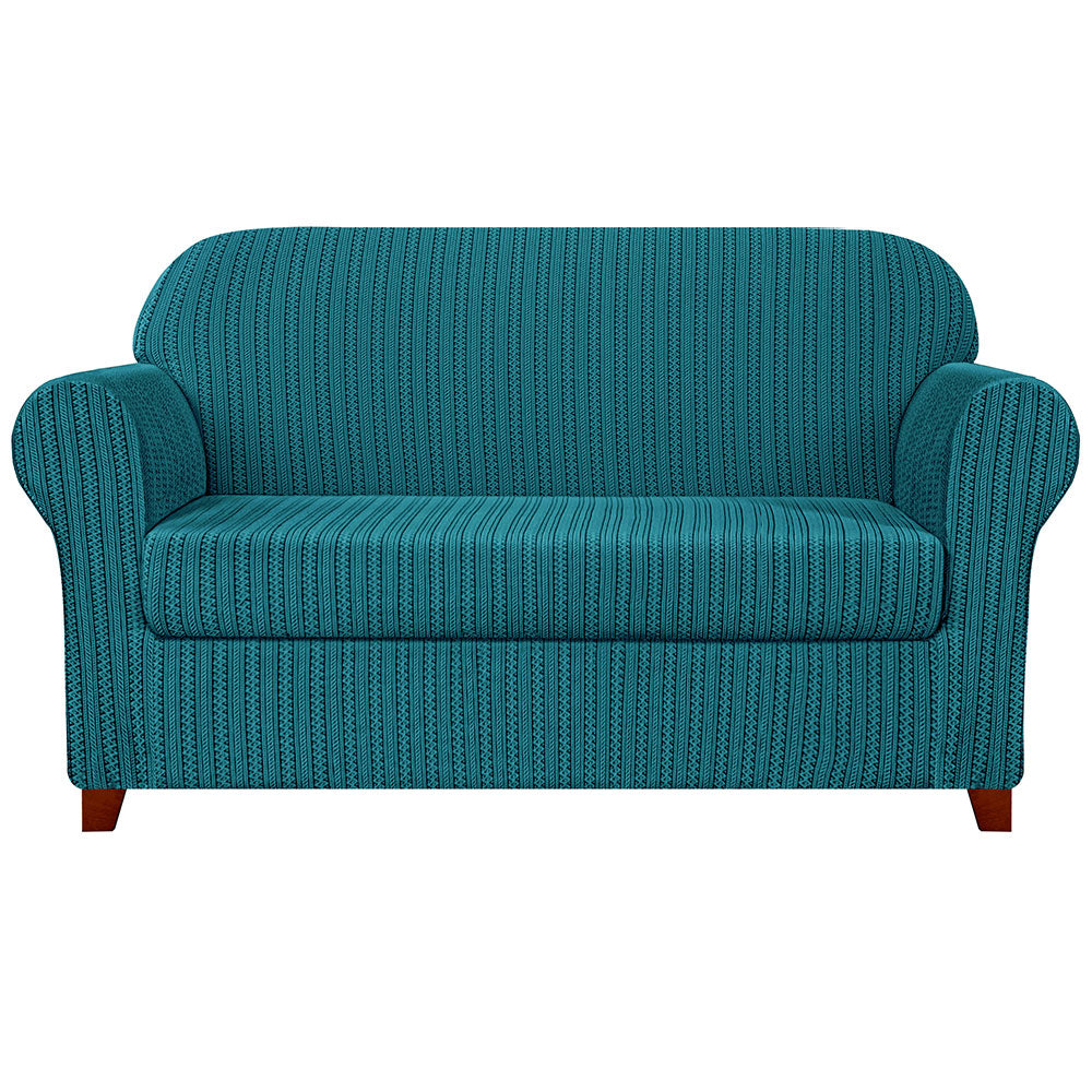 Donna Knit and Stripes Stretch Sofa Slipcovers