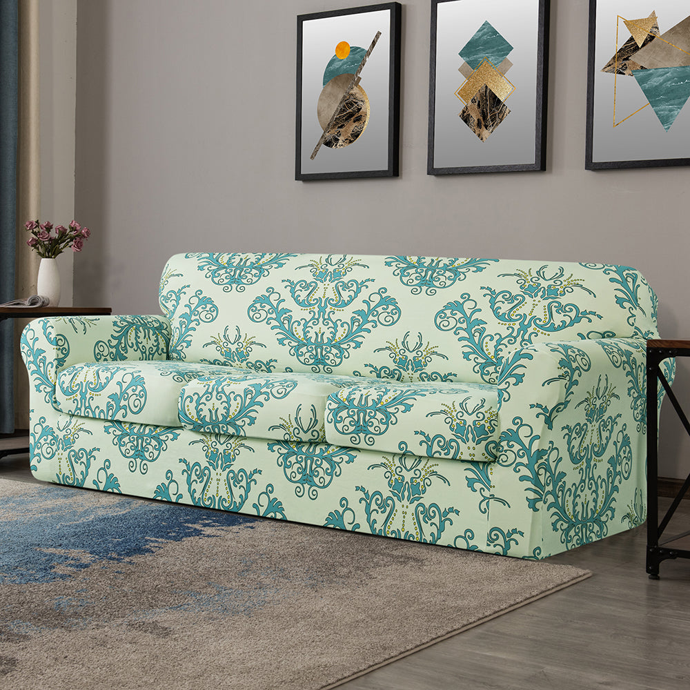 Gemma Modern Damask Jacquard Stretch Sofa Cover