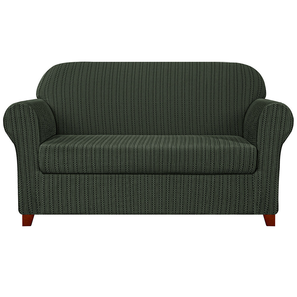 Donna Knit and Stripes Stretch Sofa Slipcovers