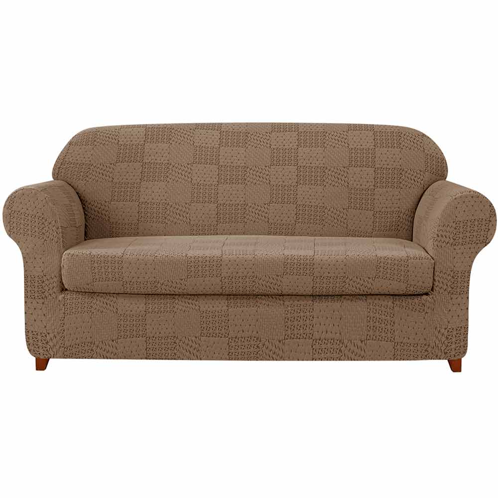 Leanne Mid-Century Jacquard Stretch Sofa Slipcover