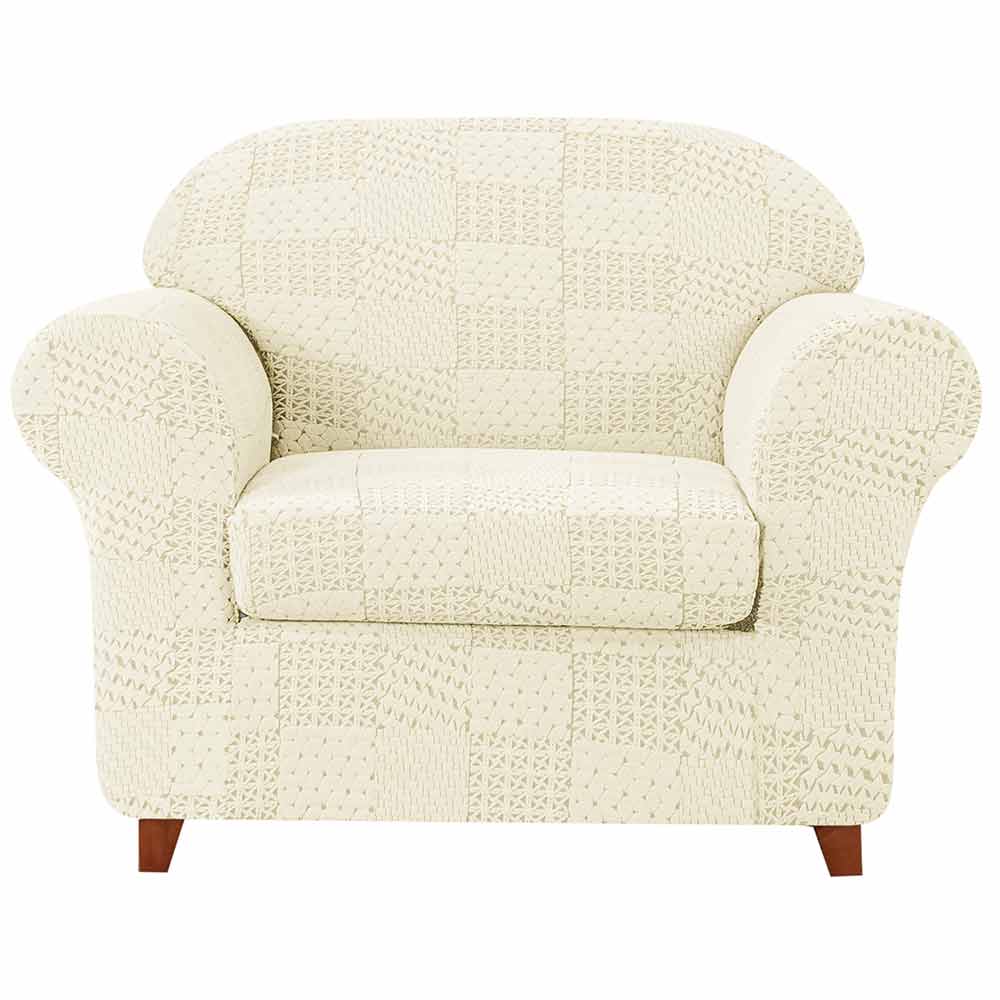Leanne Mid-Century Jacquard Stretch Sofa Slipcover