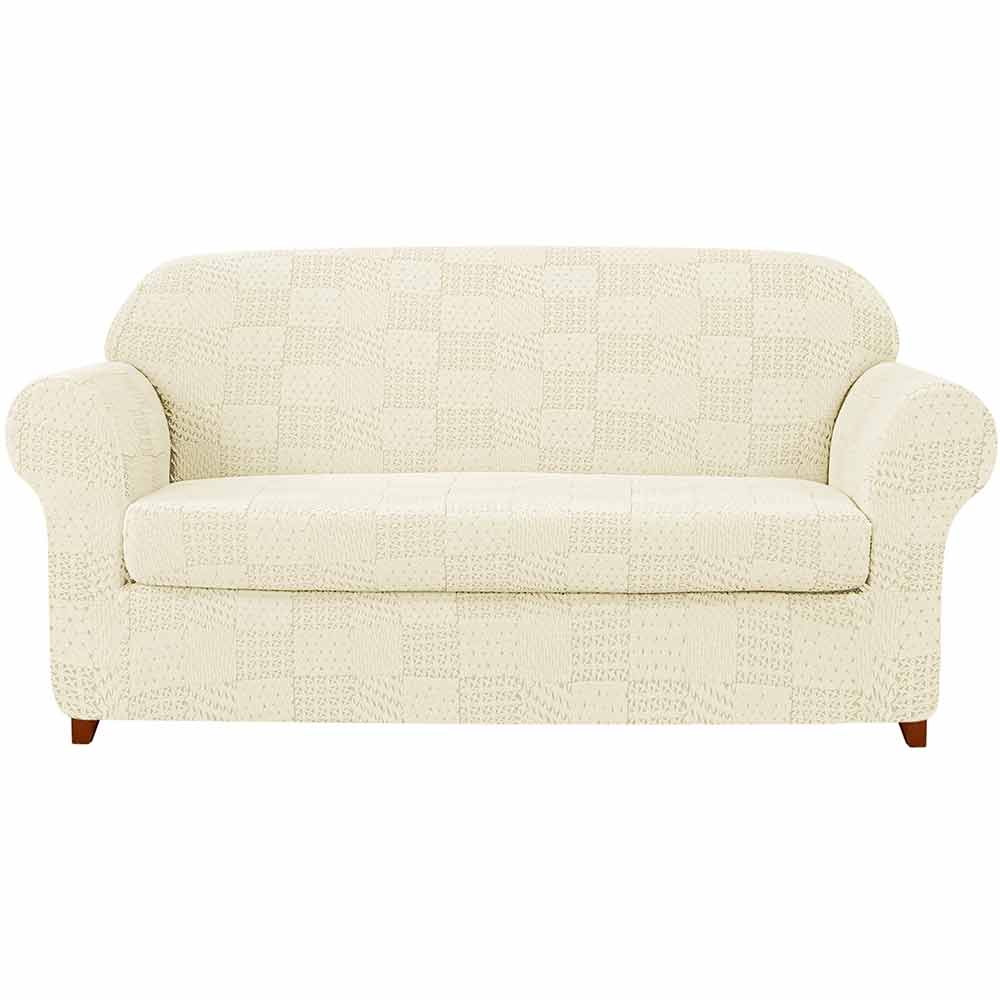 Leanne Mid-Century Jacquard Stretch Sofa Slipcover
