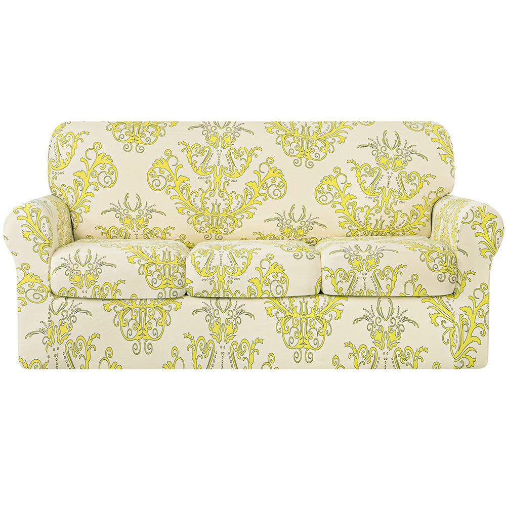 Gemma Modern Damask Jacquard Stretch Sofa Cover