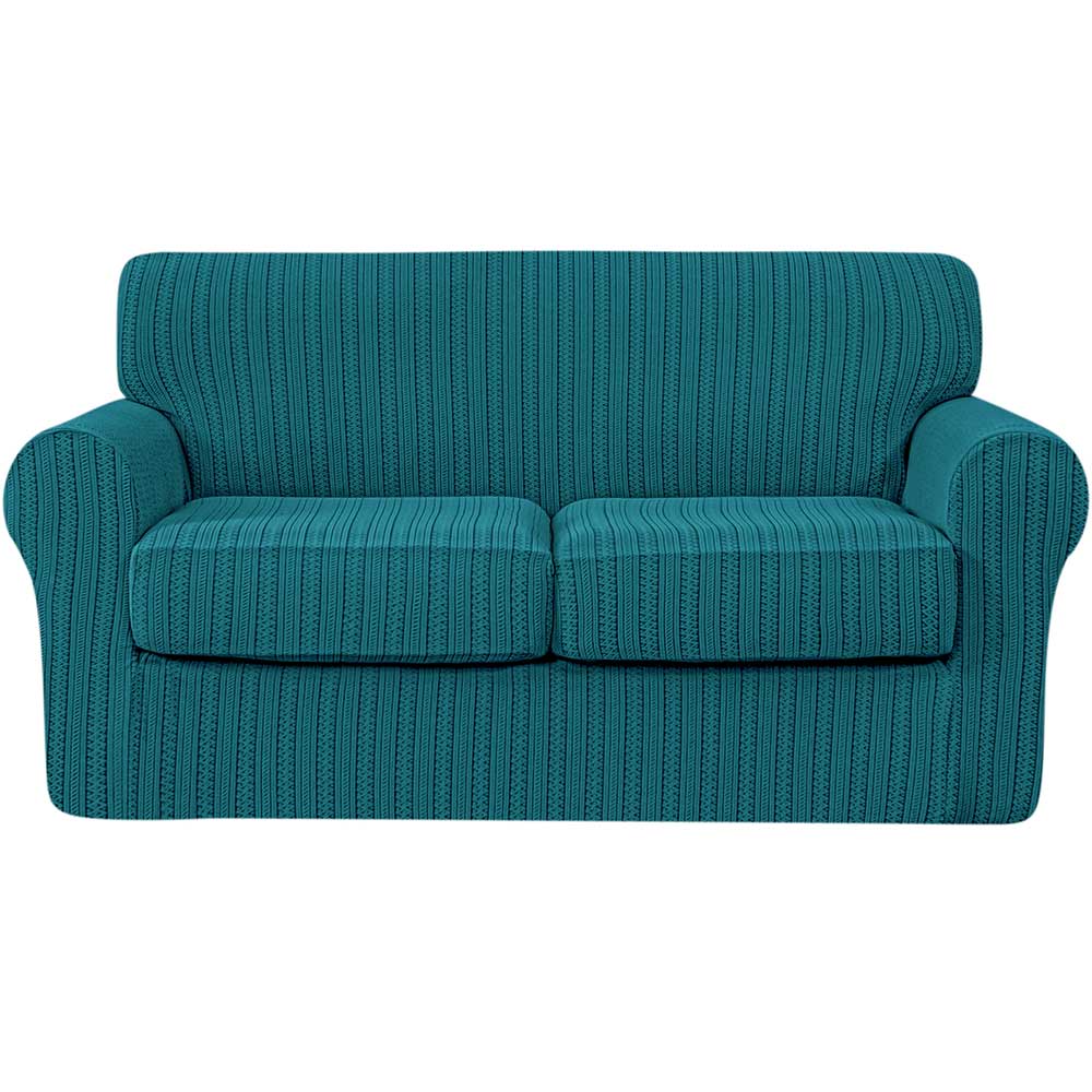 Maurice Retro Knit & Stripes Stretch Sofa Cover