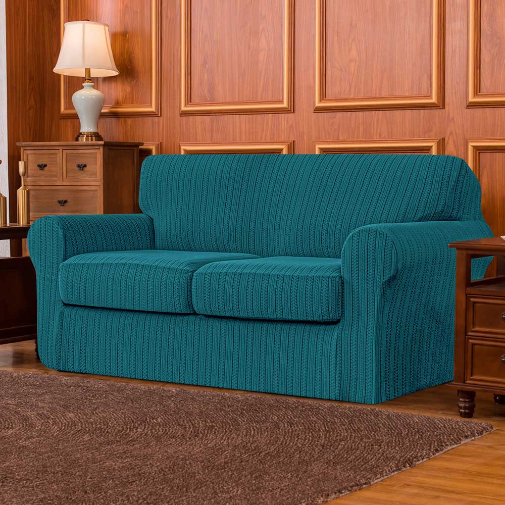Maurice Retro Knit & Stripes Stretch Sofa Cover