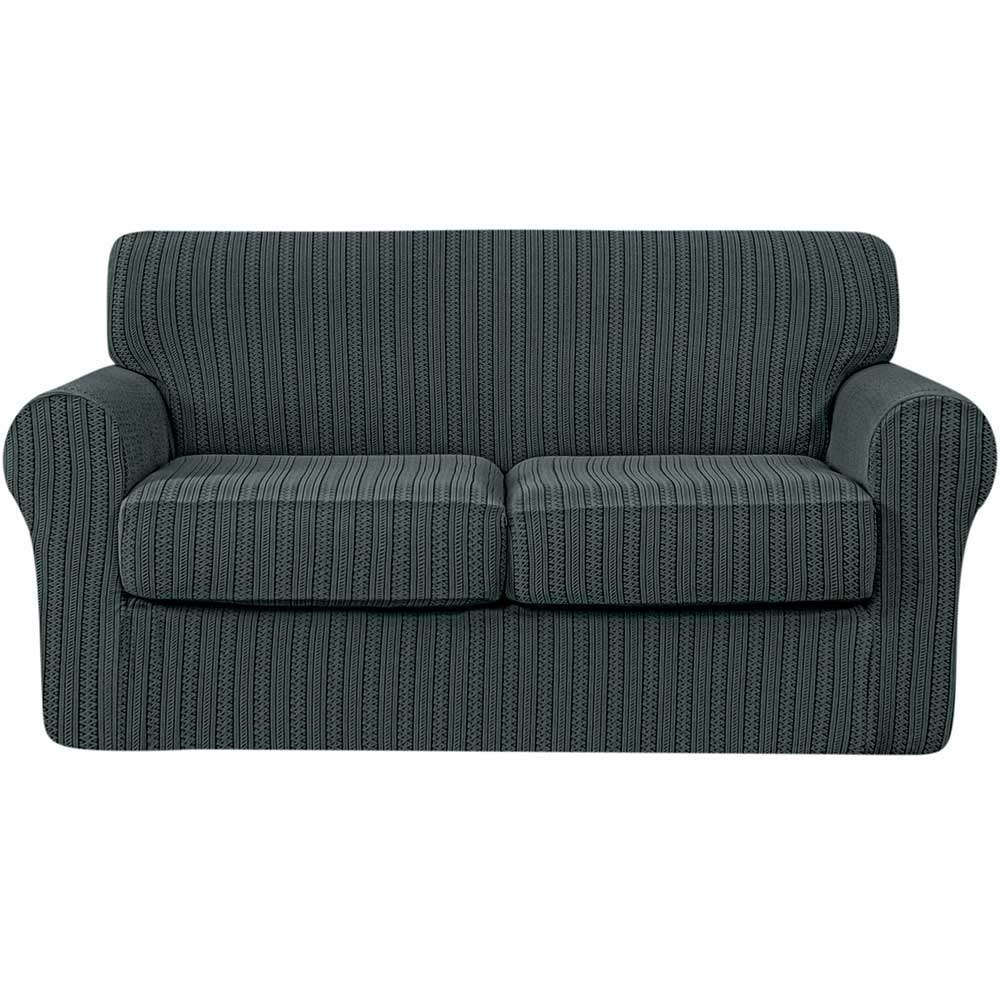 Maurice Retro Knit & Stripes Stretch Sofa Cover
