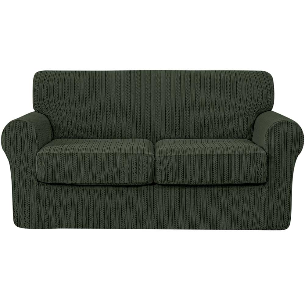 Maurice Retro Knit & Stripes Stretch Sofa Cover