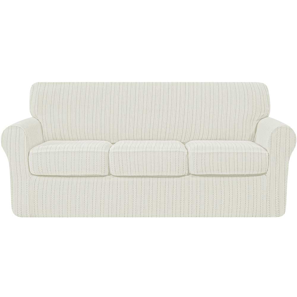 Maurice Retro Knit & Stripes Stretch Sofa Cover