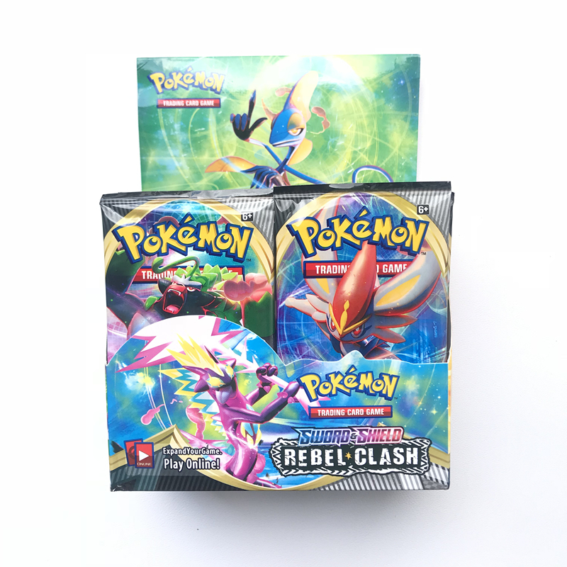 Pokemon Sword Shield Rebel Clash Sun Moon Vmax Ex Gx Tcg Booster Box Trading Card Game For Kids - 1
