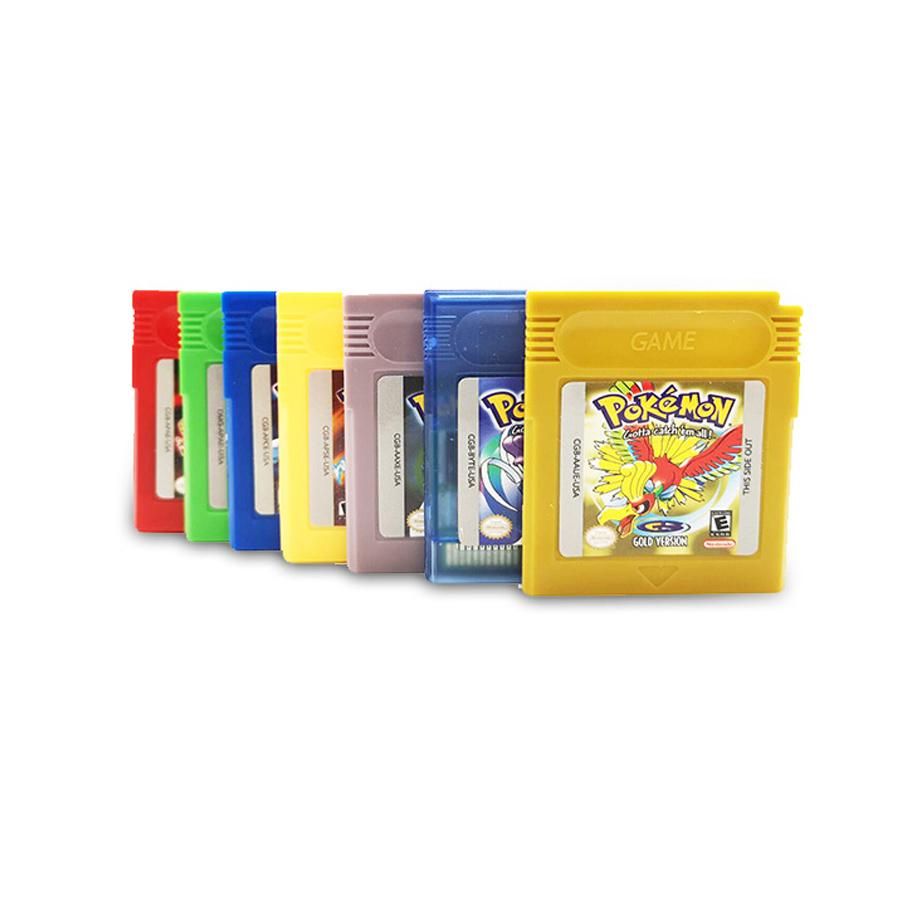 Pokemon 16bit Cartridge Game Card Series Blue Green Silver Crystal Yellow Red Golden Versions For Console - 1