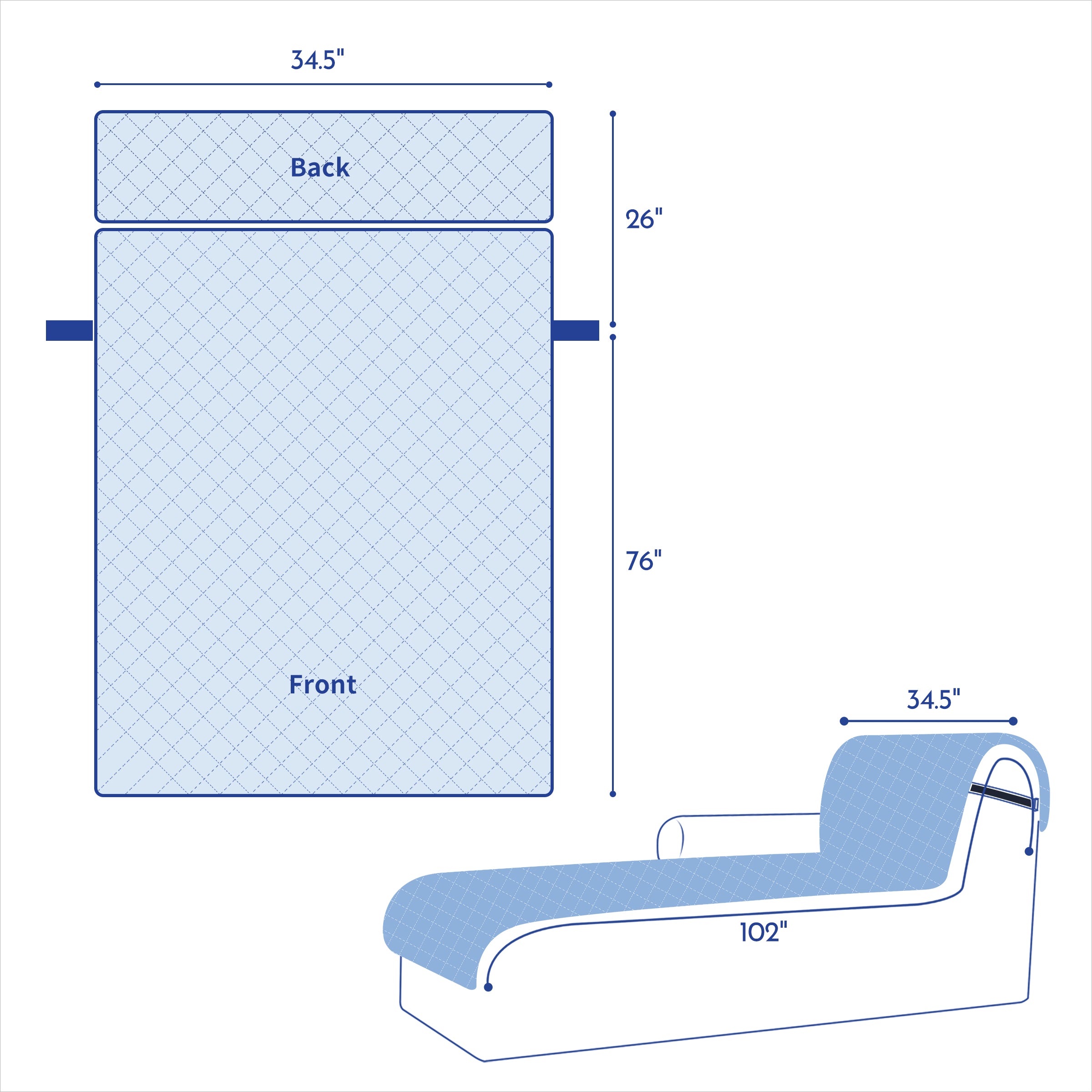 Caledonia Reversible Chaise Sofa Slipcover
