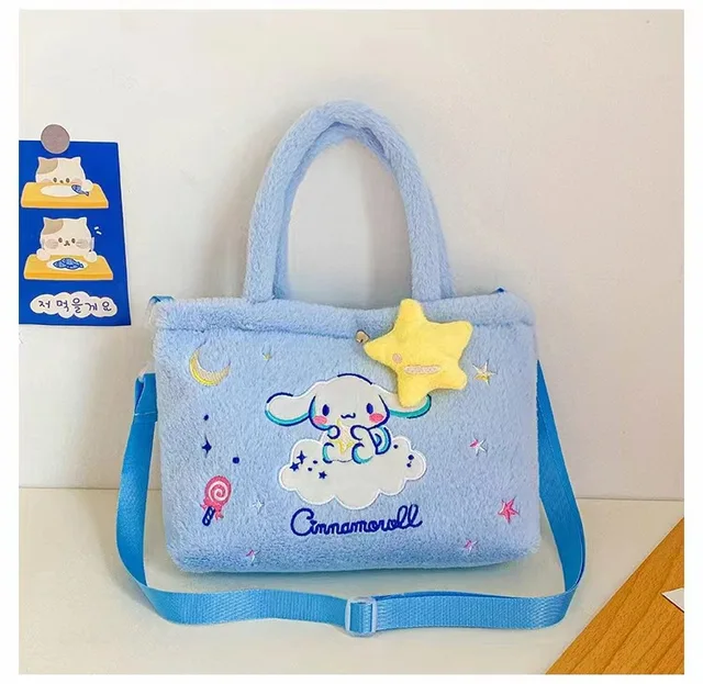 Anime Sanrio Plush Bag Cinnamoroll Crossbody Bag Kuromi Children Backpack Melody Handbag Hello Kitty Shoulder Bag Kids Toys Gift